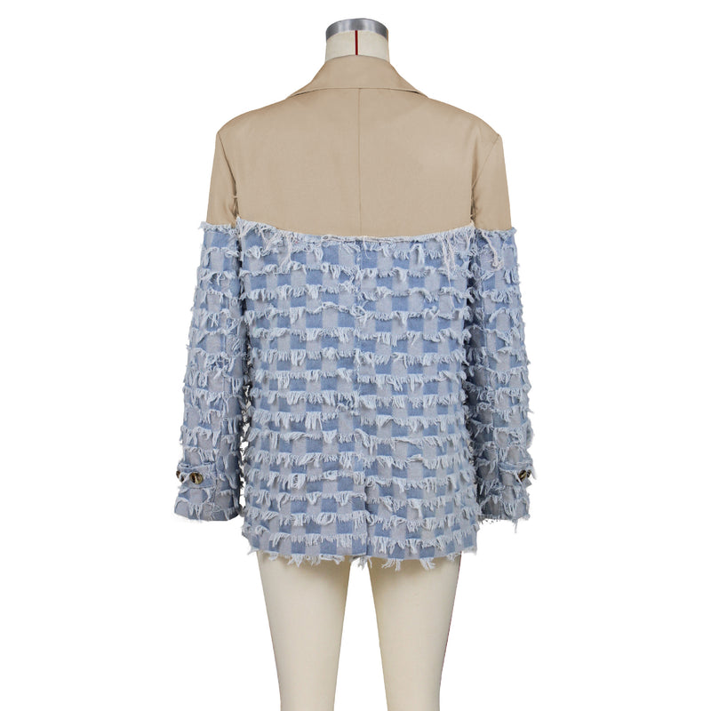 Contrast Color Patchwork Blazer Coat ZSD G0704