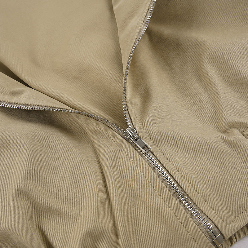 Lapel Neck Zipper Long Sleeve Jackets GPKJ MR51635