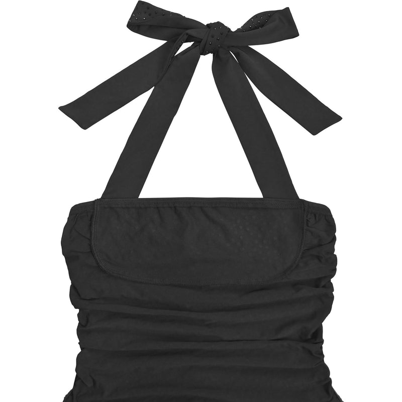 Halterneck Hot Drill Mini Dress BY 7755