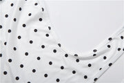 Polka Dots Print Backless Romper GYME K6Q08075A