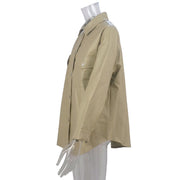 PU Leather Lapel Shirt Coat GPBY 1441