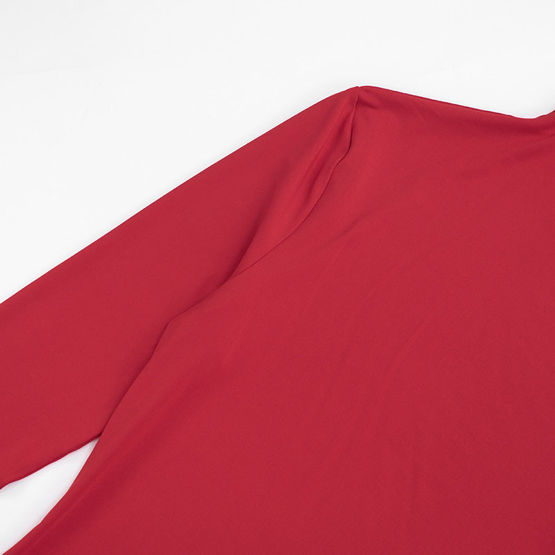 Solid Color Long Sleeve Maxi Dress GDSF D26DS287