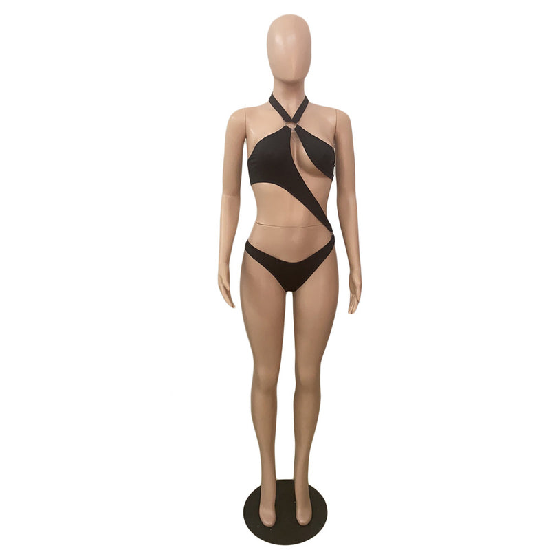 Sexy Solid Color Bikinis Long Skirt Swimsuit Set GCNF 0103