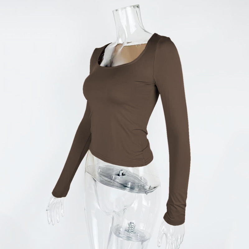 Square Neck Long Sleeve T Shirt GZJF 2590