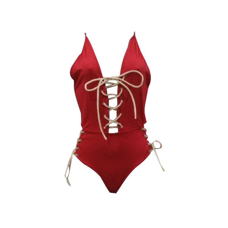 Sexy Lace Up Hollow Out One Piece Swimsuits BN 9079