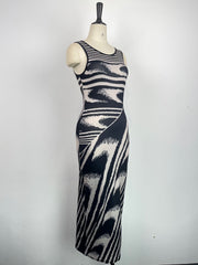 Stripe Printed Sleeveless Bodycon Dress GWDS 230516