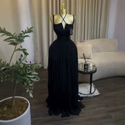 Solid Color Pleated Sling Maxi Dress GCNE 75478