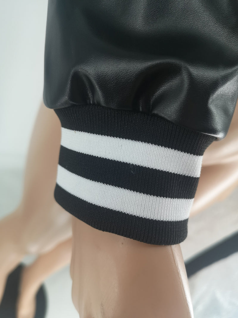 Fashion Embroider Print Long Sleeve Baseball Jacket FOSF 8369