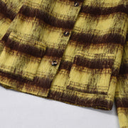 Plaid Print Long Sleeve Coat GFRT 60319TBZ