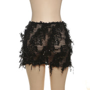 Stripe Tassel Slim Mini Skirts GZJQ K24J49458