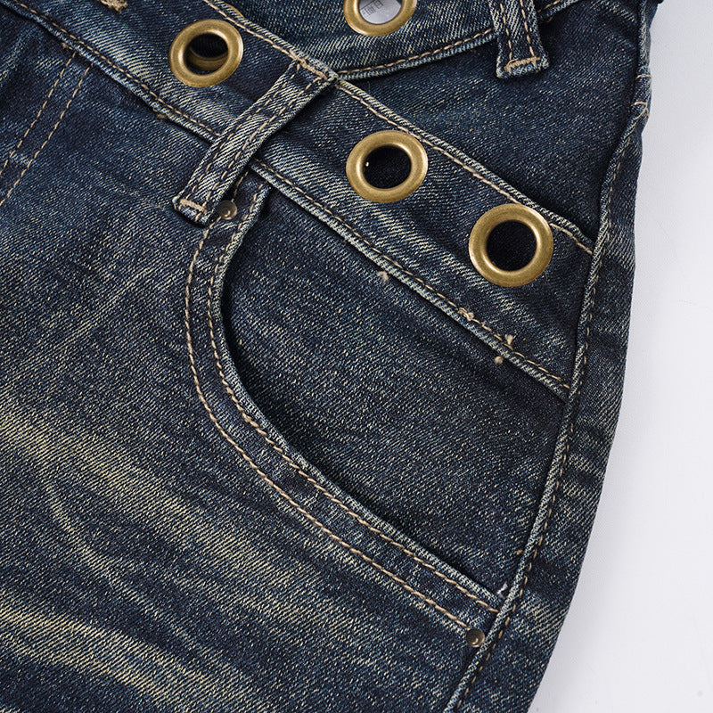 Fashion Irregular Denim Shorts GPKJ MR47808