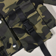 Tie Up High Collar Camouflage Coat GNZD 7831TG