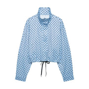 Polka Dot Print Long Sleeve Zipper Coats GYZS BB058