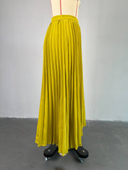Tie Up Irregular Pleated Long Skirt GCNE 7517