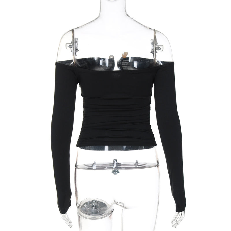 One Shoulder Long Sleeve T Shirt BLG T4917486K