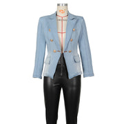 Fashion Double Breasted Denim Jacket Coats ZSD 0614