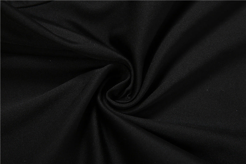 V Neck Patchwork Halterneck Tie Up Seventh Jumpsuit GZJQ K6Q05199A