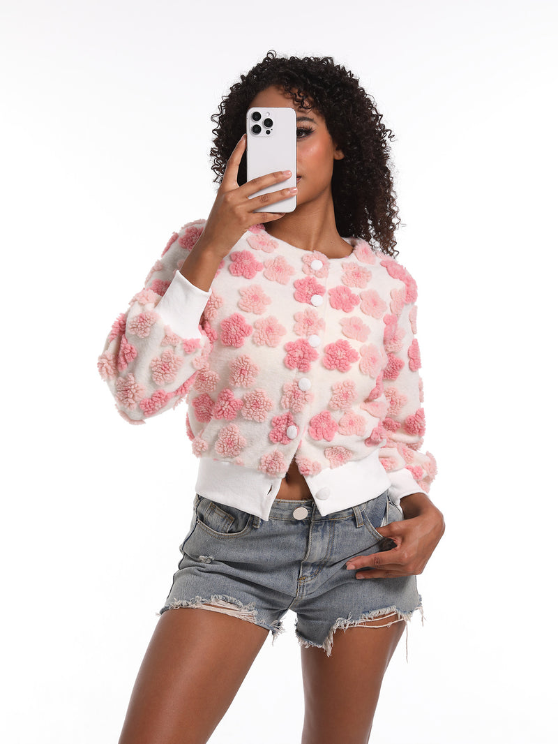 Casual Jacquard Plush Coat GMJL XH031