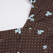 Floral Polka Dot V Neck Mini Dress GPKJ MR49792