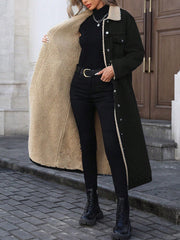 Loose Long Sleeve Denim Fleece Long Coat GYXN 20781
