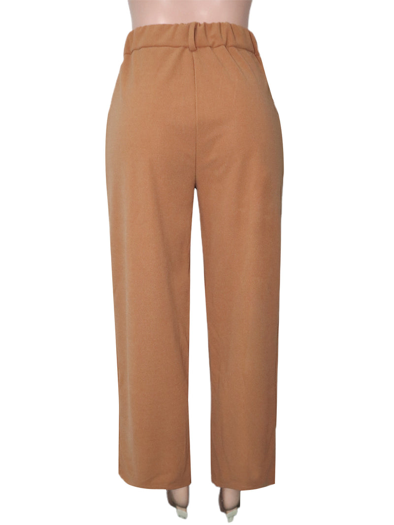Loose Solid Color Straight Suit Pants SH 391409