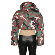 Vintage Camouflage Printed Short Jacket Cotton Coat ZSD 0712