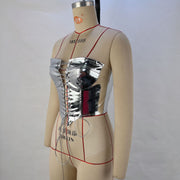 Sexy Bandage Cardigan Skinny PU Vest GPBY 14685