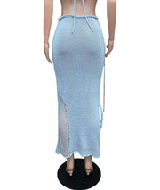 Sexy Tassel Solid Knits Skirt QXTF 8173