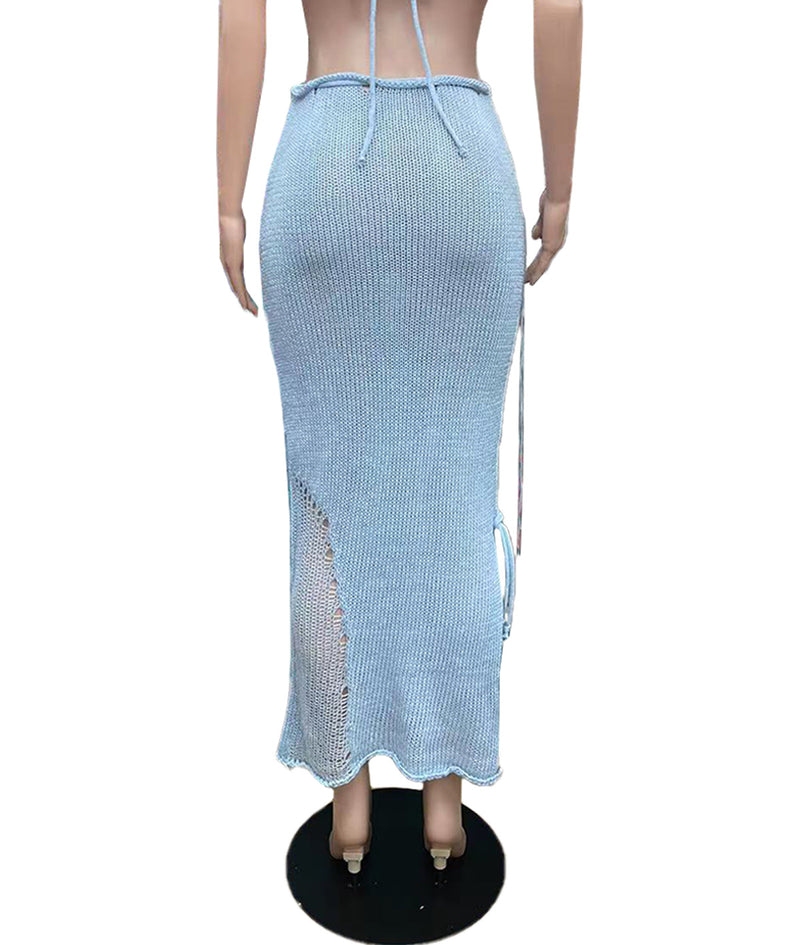 Sexy Tassel Solid Knits Skirt QXTF 8173