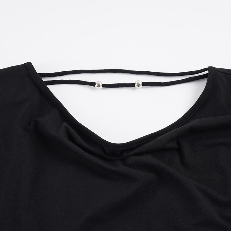 Backless Beaded Tie Up Top GPKJ MR48684