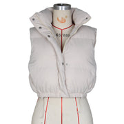 Solid Color Sleeveless Zipper Cotton Vest Coat ZSD 0710
