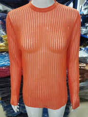 Long Sleeve Round Neck Thin Knit Top GBLH 9853