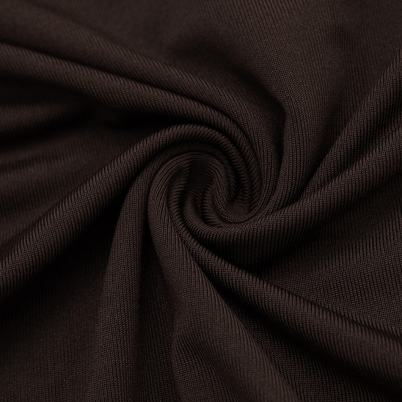 Long Sleeve Zipper Solid Color Mini Dress GSZM C26DS314