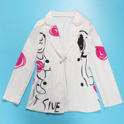 Printed Waist Slim Fit Blazer Top NY 3139