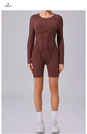 Long Sleeve Patchwork Sport Romper GQSA 24102