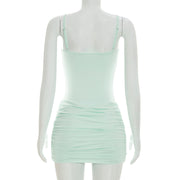 Solid Color Mesh Shawl Top Mini Dress 2 Piece Set GSZM C26DS172