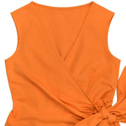 V Neck Sleeveless Solid Jumpsuit BY 7786