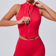 Sleeveless Zipper Yoga Vest Coats GQSA 62040