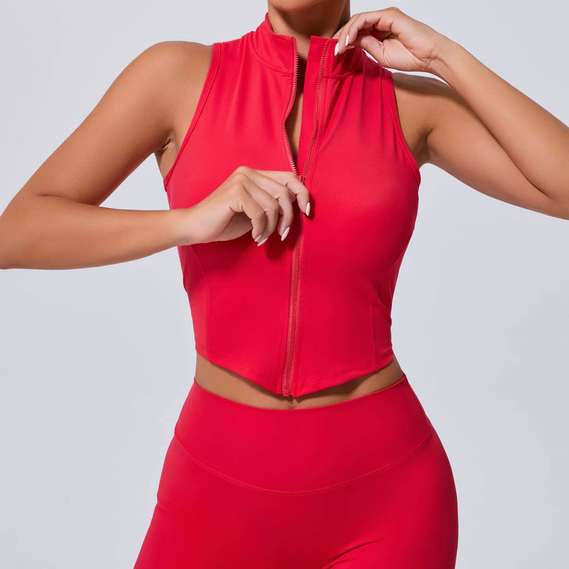 Sleeveless Zipper Yoga Vest Coats GQSA 62040