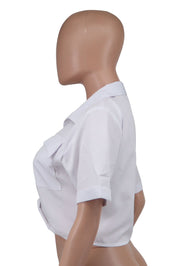 Short Sleeve Solid Color Shirt XHXF 948