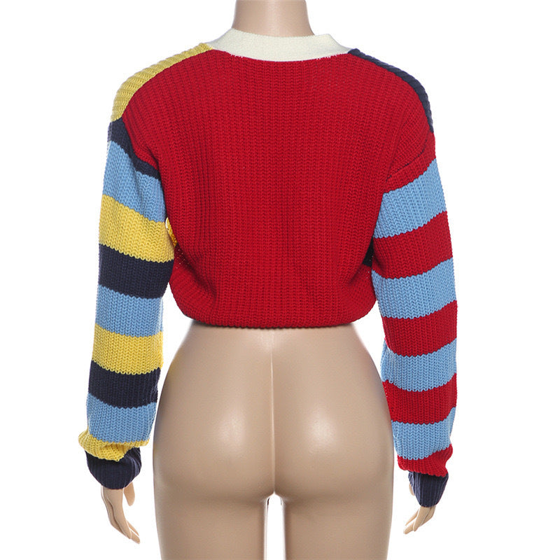 Color Block Letter Print Short Coats GQNF F00038T