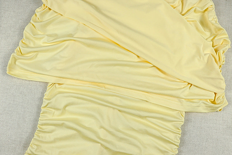 Solid Color Ruched Mini Dress GJYO JD305276