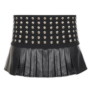 Rivet Leather Short Skirt GPKJ MR50304