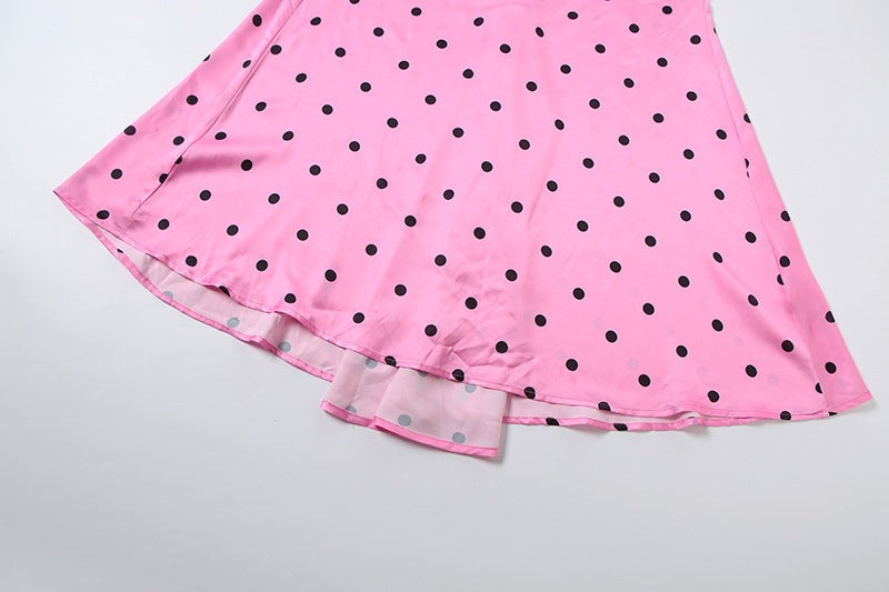 Polka Dot Print Sleeveless Maxi Dress XEF K6D10158A