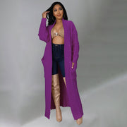 Plus Size Fashion Long Sleeve Long Sweater Jacket GOSD 6813
