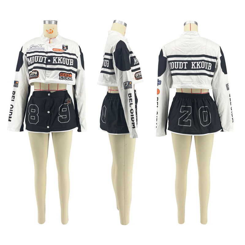 Letter Print RemovableI Jacket Coat V W8427