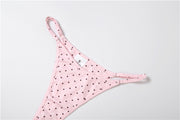 Polka Dots Print Tie Up Bikinis Skirt 3 Piece Set GYME K25S89257