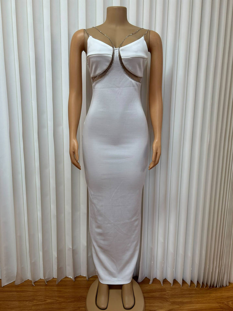 V Neck Sling Slim Maxi Dress GMYU 11500