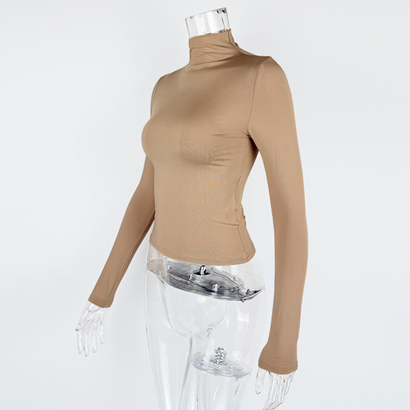 Half High Neck Long Sleeve Bottom Top GZJF 2591