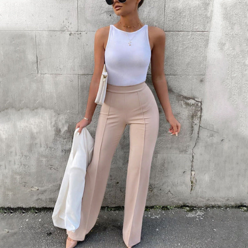 Casual Loose Solid Wide Leg Pants GHYX 027